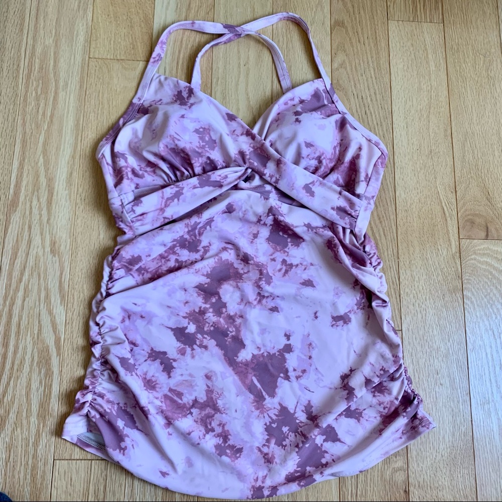 PinkBlush Tie Dye Wrap Front Maternity Tankini